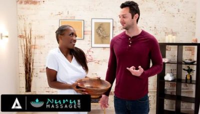 NURU MASSAGE – Hot Ebony Babe Bangs With Her Yoga Class Teammate