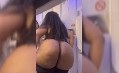 Cape Town Babe Emily Showing Off Her Huge Ass in the Aeroplane Toilet