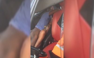 A Gabonese taxi driver was caught fucking a female passenger