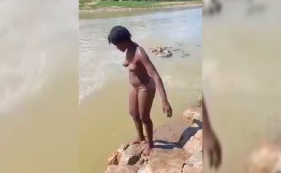 Women in Mbombela Village Swimming Nude