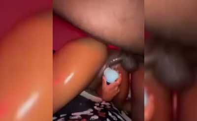 Big Black Dick with Vibrator in Same Pussy