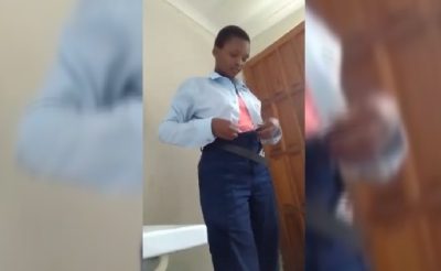Charity Mwangi Taking Off Her Clothes After Work